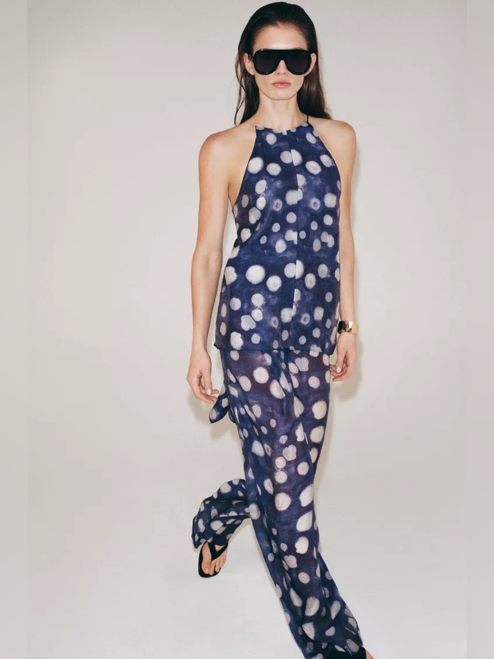 Zara ZW Women's Navy Polka Dot  Pants. POP - Picture 8 of 9